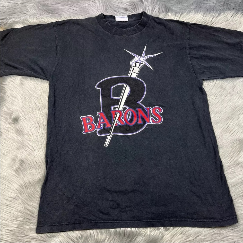 Vintage Birmingham Barons Sports Team Black T Shirt